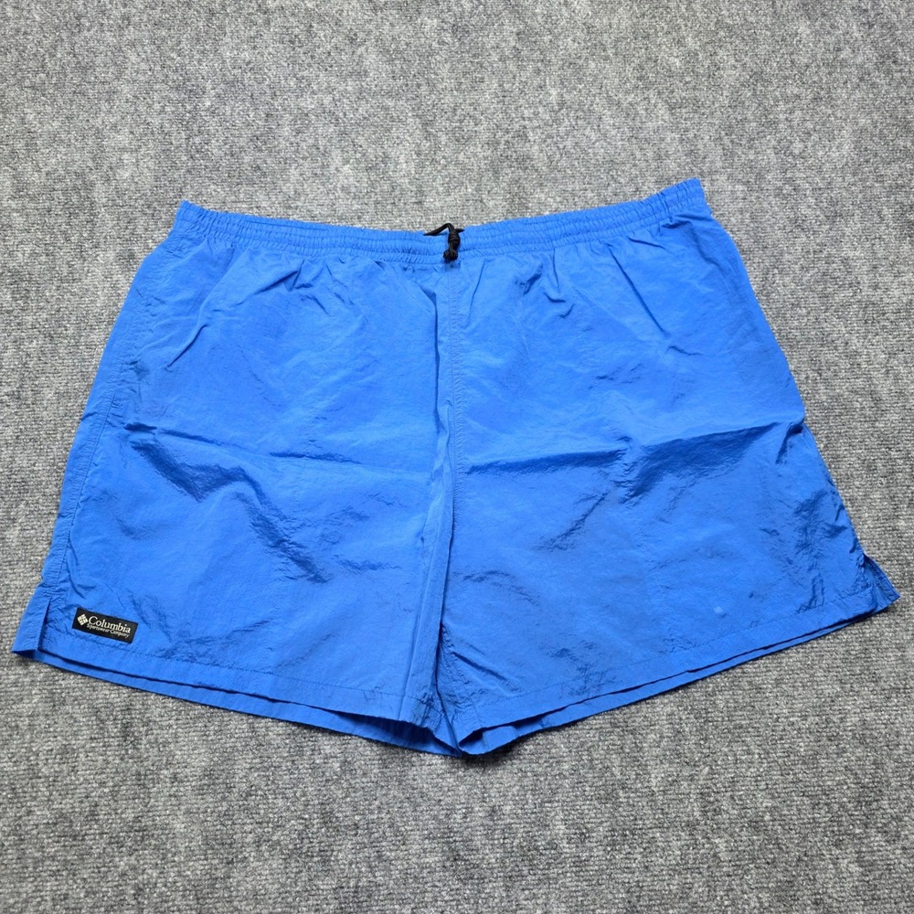 Columbia Men's XXL Blue Nylon Swim Trunks Mesh Lined Shorts Cobalt 5" Inseam